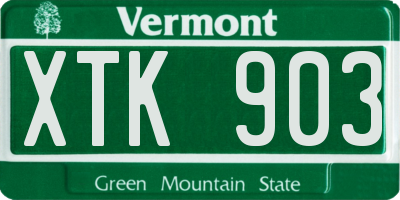 VT license plate XTK903