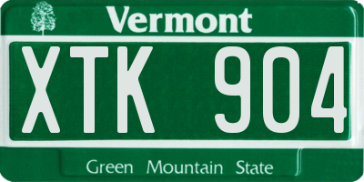 VT license plate XTK904