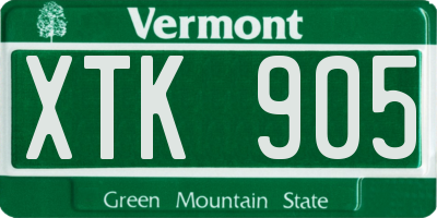 VT license plate XTK905