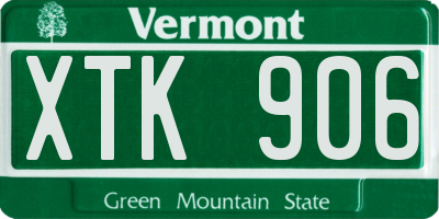 VT license plate XTK906