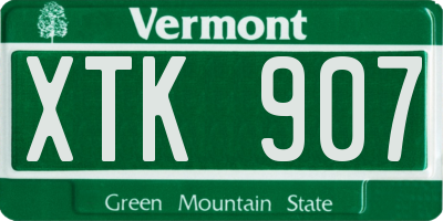 VT license plate XTK907