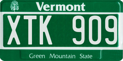 VT license plate XTK909