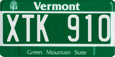 VT license plate XTK910