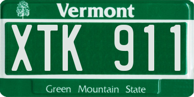 VT license plate XTK911