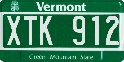 VT license plate XTK912