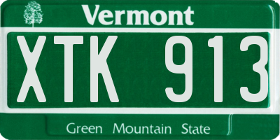 VT license plate XTK913