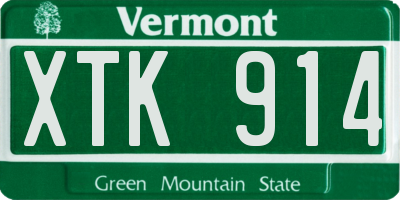 VT license plate XTK914