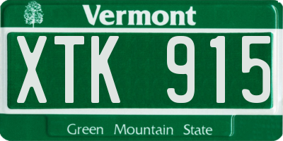 VT license plate XTK915