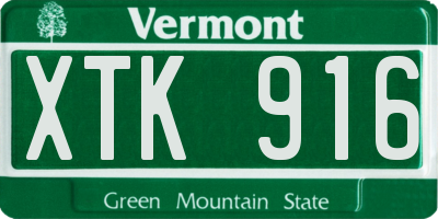 VT license plate XTK916