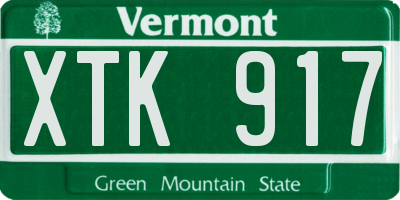 VT license plate XTK917