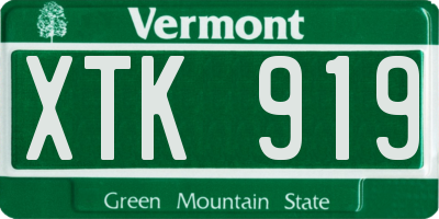 VT license plate XTK919