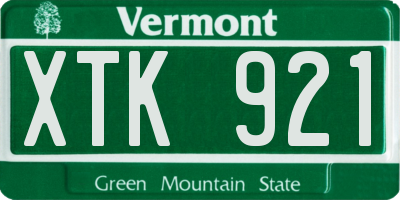 VT license plate XTK921
