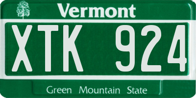 VT license plate XTK924