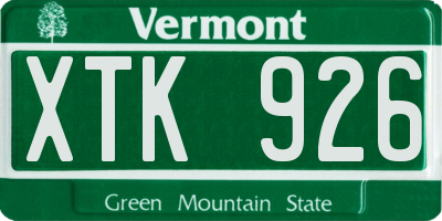 VT license plate XTK926