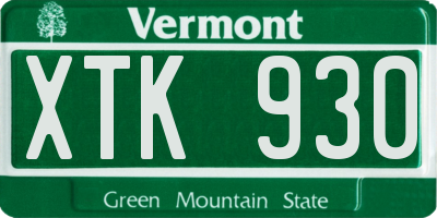 VT license plate XTK930