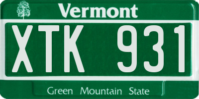 VT license plate XTK931