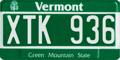 VT license plate XTK936