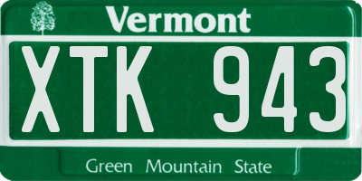 VT license plate XTK943