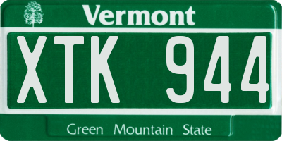 VT license plate XTK944