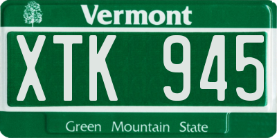 VT license plate XTK945