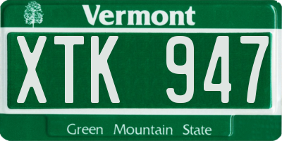 VT license plate XTK947