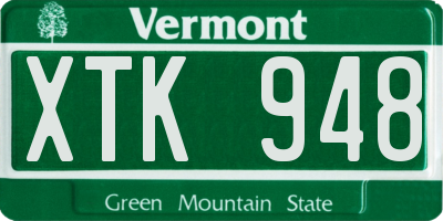 VT license plate XTK948