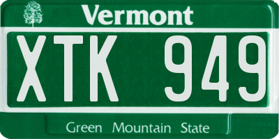 VT license plate XTK949