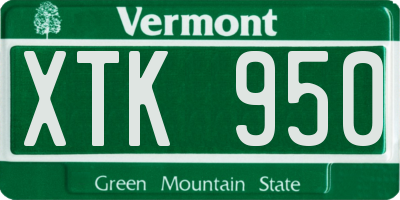 VT license plate XTK950