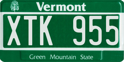 VT license plate XTK955