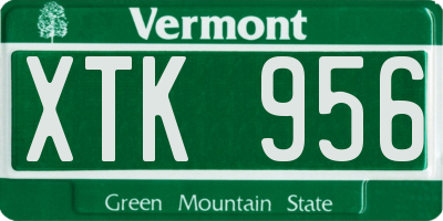 VT license plate XTK956