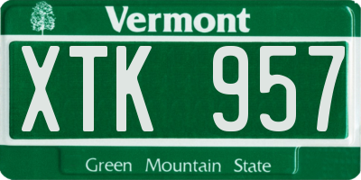 VT license plate XTK957