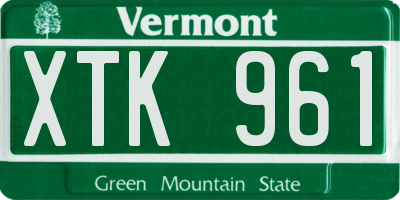 VT license plate XTK961