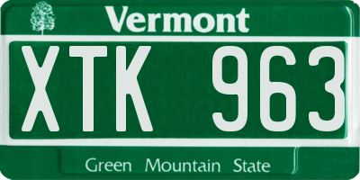 VT license plate XTK963