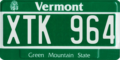 VT license plate XTK964