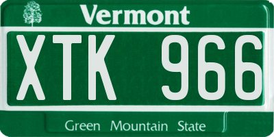VT license plate XTK966