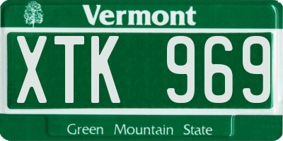 VT license plate XTK969