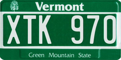 VT license plate XTK970