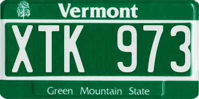 VT license plate XTK973