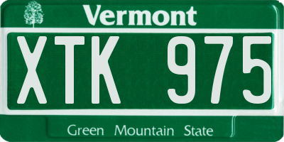 VT license plate XTK975