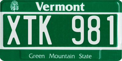 VT license plate XTK981
