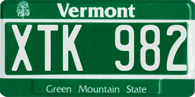 VT license plate XTK982