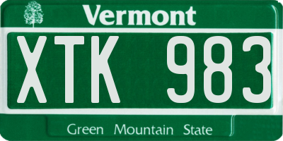 VT license plate XTK983