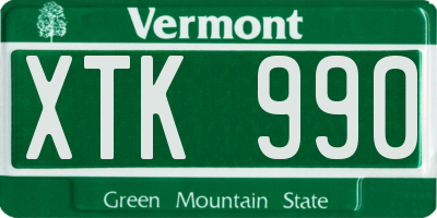 VT license plate XTK990