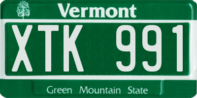 VT license plate XTK991