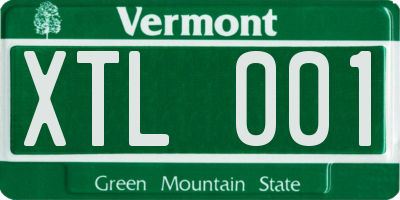 VT license plate XTL001