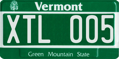 VT license plate XTL005