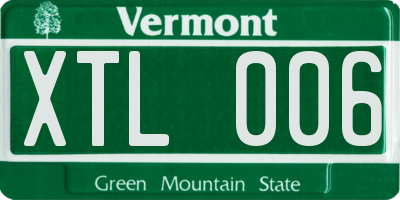 VT license plate XTL006