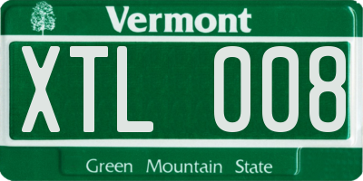 VT license plate XTL008