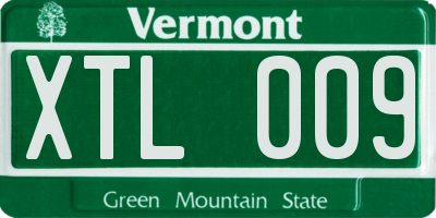 VT license plate XTL009
