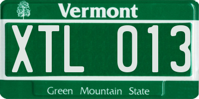 VT license plate XTL013